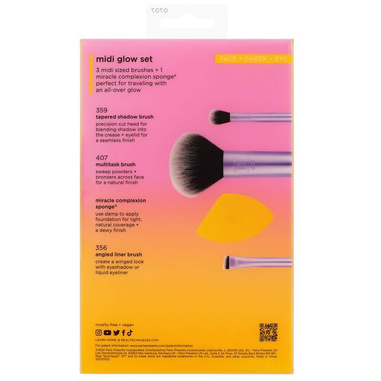 KIT PINC&Eacute;IS E ESPONJA REAL TECHNIQUES MIDI GLOW